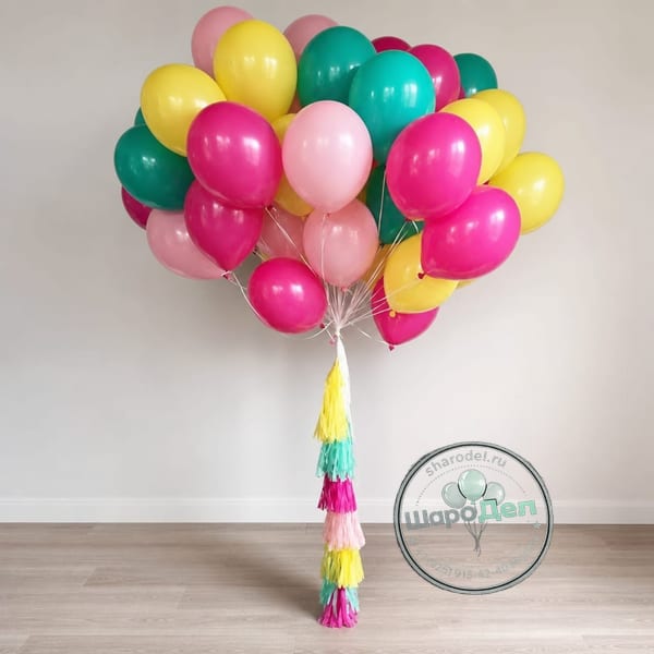 Фонтан Яркий радужный из 25 шаров