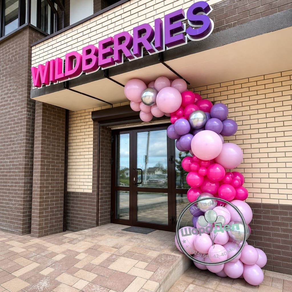 Гирлянда Розово-сиреневая с серебром (Wildberries) 3 м